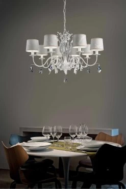 Acantia Lustre Vénitien 8 Lumières Blanc