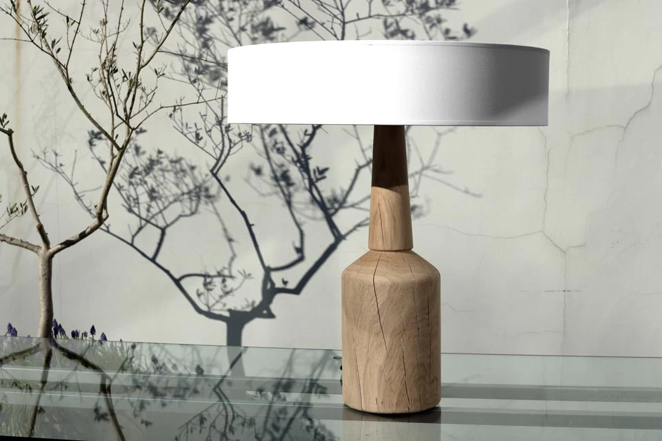 Anna Belle Lampe En Bois à Abat-jour Large