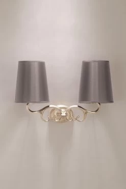 Applique Classique 2 Lumières En Bronze Finition Nickel Satiné