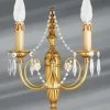 Applique Cristal De Bohème Et Bronze Massif Doré Deux Lumières
