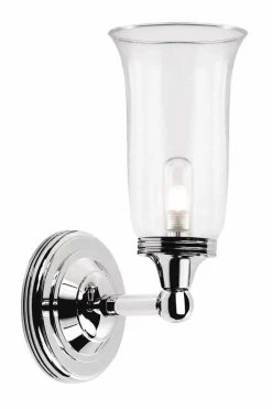 Applique De Salle De Bain Forme Vase En Chrome Et Verre Transparent Austen 2