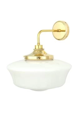 Applique De Salle De Bains Verre Blanc Dépoli Schoolhouse