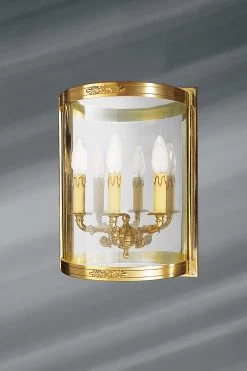 Applique De Style Empire Trois Lumières En Bronze Massif Et Verre