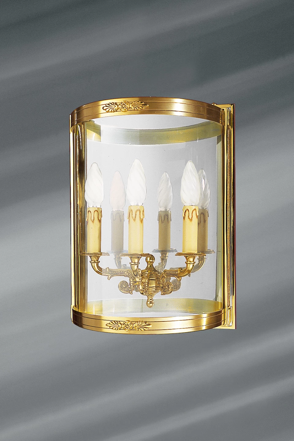 Applique De Style Empire Trois Lumières En Bronze Massif Et Verre