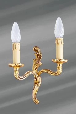 Applique Dorée Louis XV En Bronze Deux Bougeoirs
