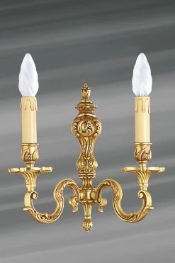 Applique Double Louis XV Bronze Doré Avec Bobèches