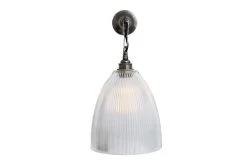 Applique En Argent Antique Et Verre Cannelé Fend