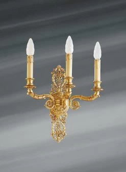 Applique En Bronze Massif, Style Empire, Trois Lumières