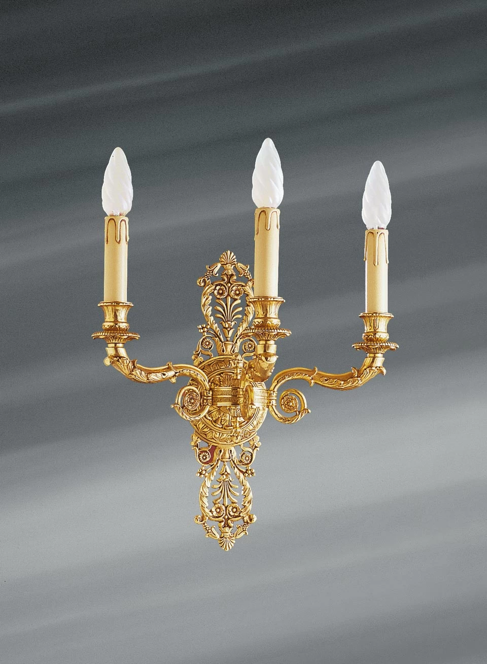 Applique En Bronze Massif, Style Empire, Trois Lumières