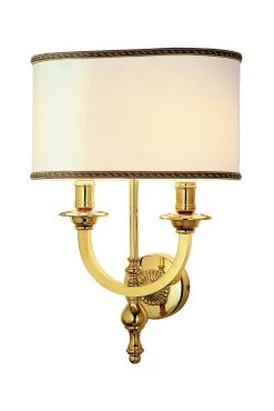 Applique En Bronze Poli à Deux Lumières Regency