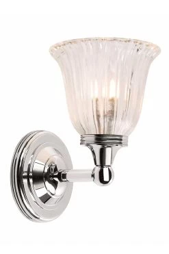 Applique En Chrome Et Verre Cannelé Forme Vase Pour Salle De Bain Austen 3