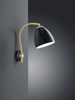 Applique En Métal Noir Et Laiton Satiné