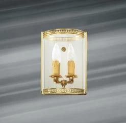 Applique En Verre Et Bronze Deux Lumières
