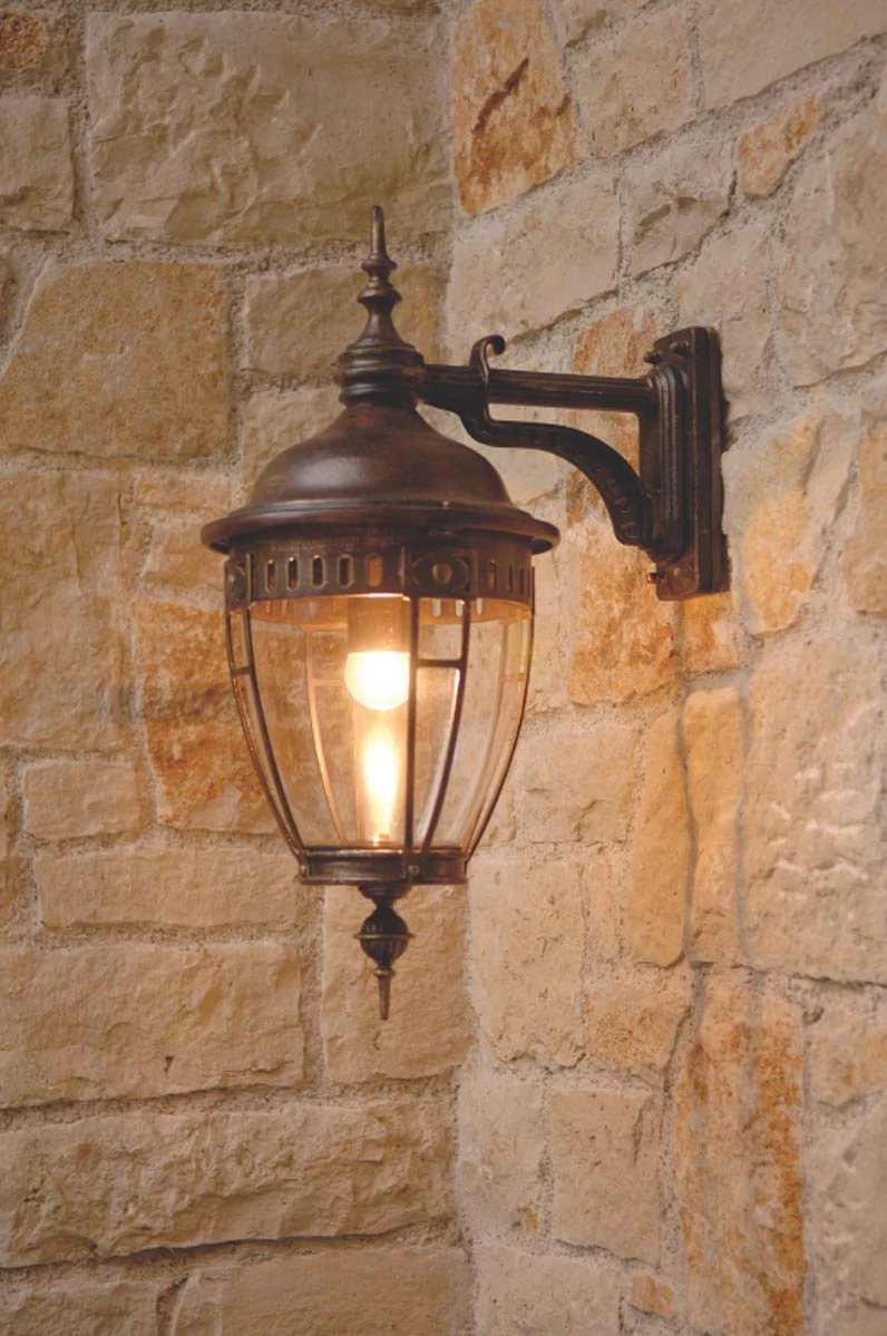 Applique Extérieur Ronde Suspendue En Fer Forgé