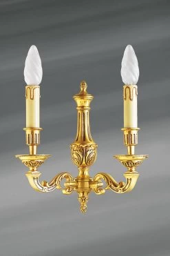 Applique Louis XVI, En Bronze Patiné Vieil Or, Bougeoir Double