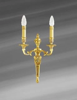 Applique Louis XVI Patiné Vieil Or, Deux Lumières