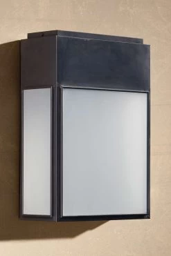 Applique Mur Extérieur En Bronze Vieilli Verre Dépoli