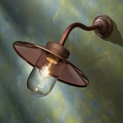 Applique Murale Extérieur Cuivre Rouge Quay Light 45° Verre Clair