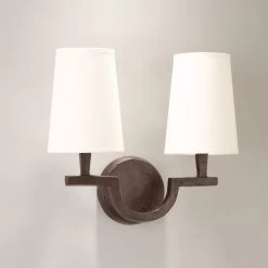 Applique Murale 2 Lumières En Bronze Noir Patiné Perceval