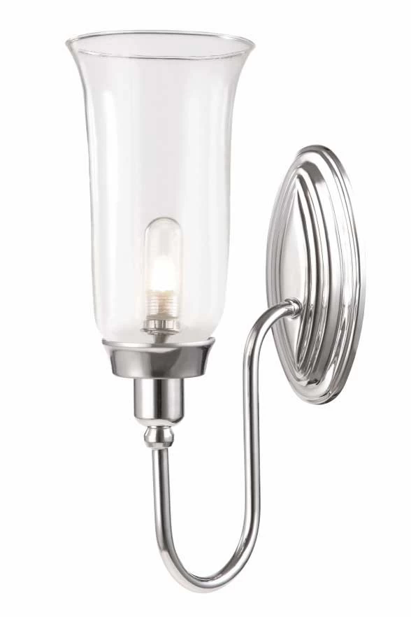 Applique Murale Salle De Bain Tige De Chrome Et Verre Transparent Blake 2