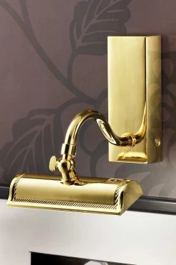 Applique Pour Tableau LED évasée Dorée Poli Décoration Classique Striée