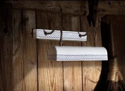 Applique Rectangulaire En Porcelaine Blanche à Motif Provençal En Croisillons Bleus