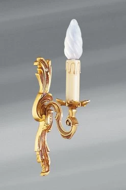 Applique Simple En Bronze Louis XV Vieil Or Bougeoir Unique