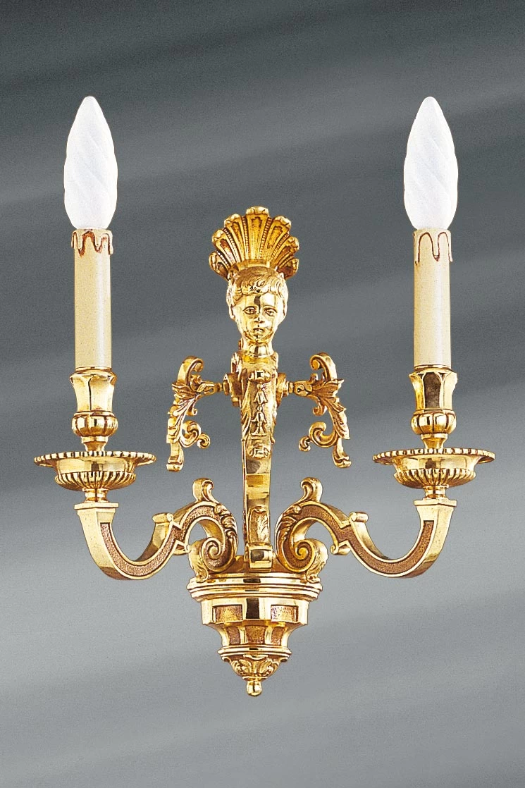 Applique Vieil Or Louis XIV Deux Lumières