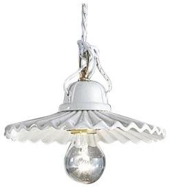 L'Aquila Suspension Plissée Blanche 23cm