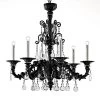 Baikal Lustre Vénitien En Cristal Noir 6 Lumières