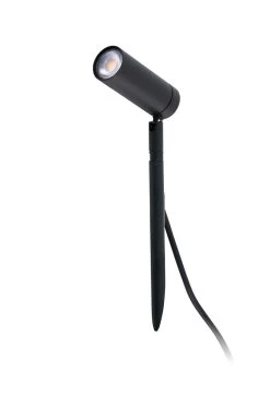 Balise D'extérieur Noire Spot Cylindrique Sur Petite Tige à Pointe Seth