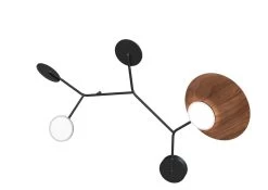 Ballon Wall5 Applique Orientable Noire Et Noyer