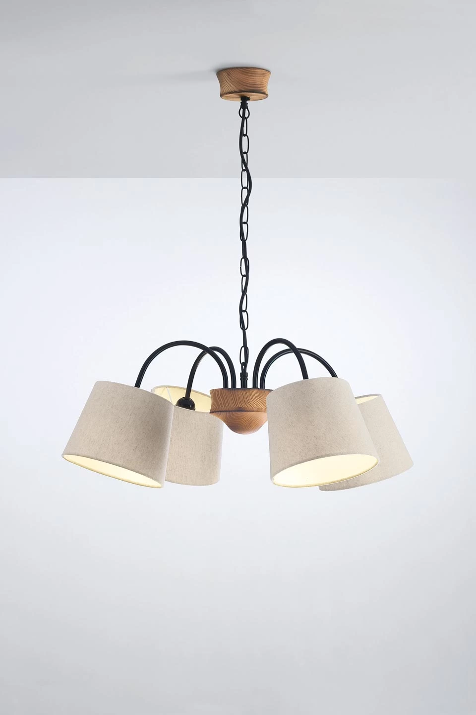 Bamboo Fogo Lustre 4 Lumières En Bois