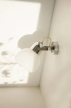 Boogie Spot Chromé Et Verre Opale Blanc