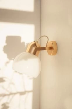 Boogie Spot Cuivre Satiné Et Verre Blanc