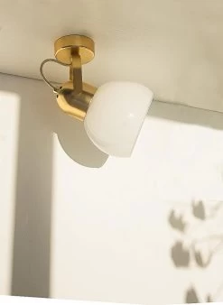 Boogie Spot Doré Mat Et Verre Blanc