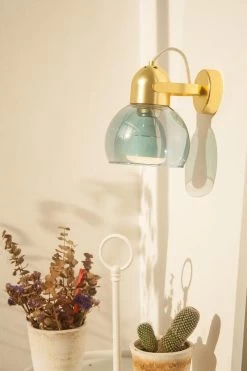 Boogie Spot Doré Mat Et Verre Turquoise