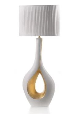 Ca'Doro Lampe En Céramique Blanche Et Dorée