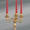 Chandelier Bougeoir Doré Louis XV Trois Bougies