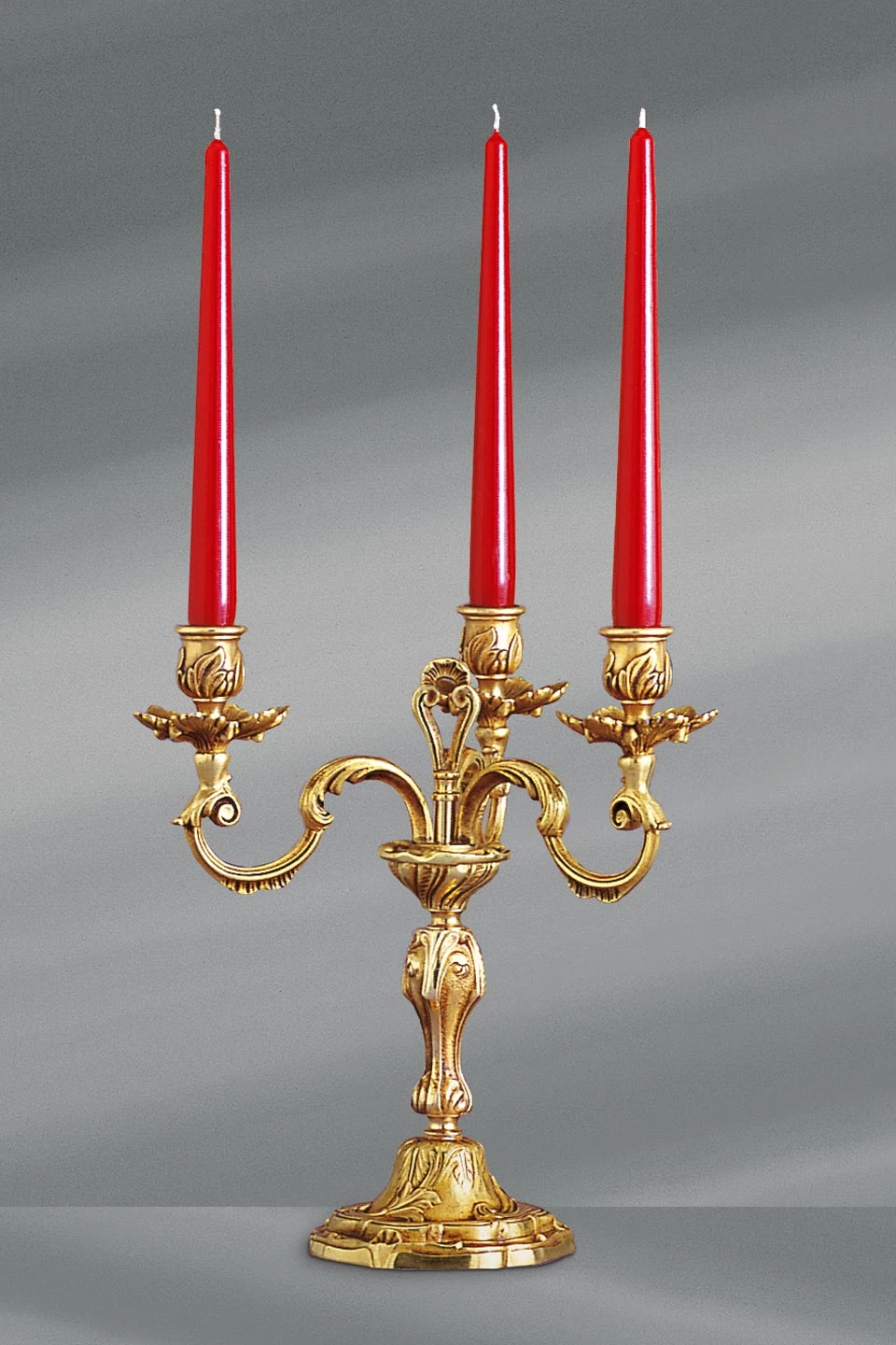 Chandelier Bougeoir Doré Louis XV Trois Bougies