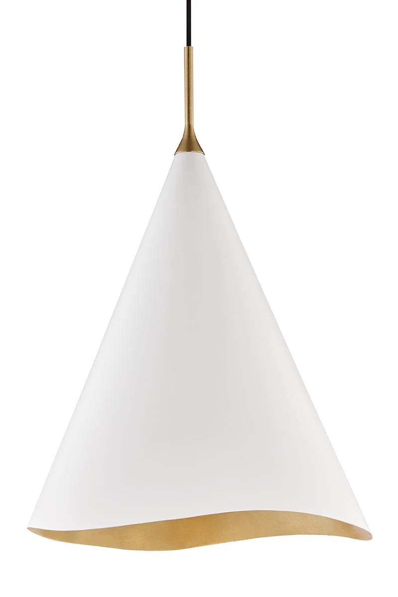Martini Suspension Conique Blanche Et Dorée 33cm – Image 2