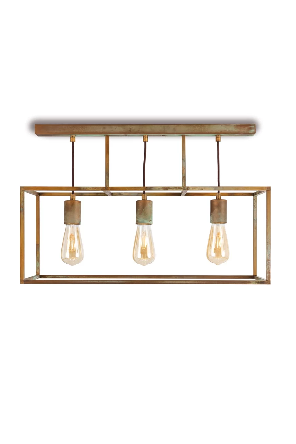 Cubic Plafonnier 3 Lumières En Laiton Vieilli