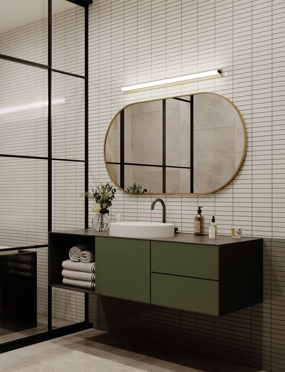 IP Metrop Applique De Salle De Bain En Laiton Satiné 32,5 Cm – Image 2