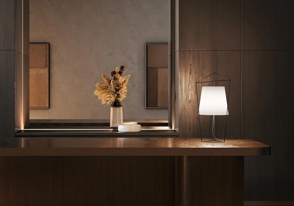 Tatu Lampe De Table Blanche Et Laiton – Image 3