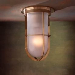 Docklight Ceiling Plafonnier Bronze Poli Verre Sablé