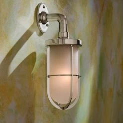 Docklight Wall Applique Bronze Nickelé Poli Verre Sablé