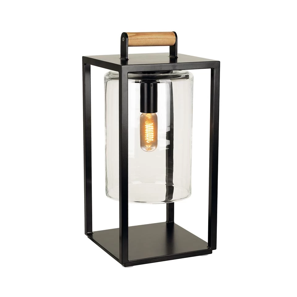 Dome Small Lampe D'extérieur Noire Et Verre Transparent