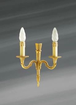 Double Applique En Bronze Massif Doré, Style Louis XVI