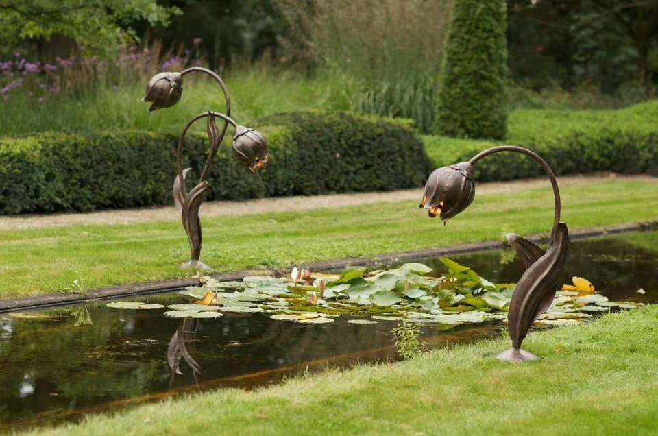 Double Flower Lampe En Fer Forgé