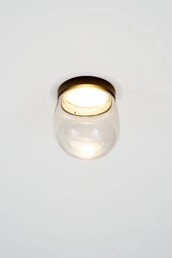 Dropz Spot En Verre Soufflé Transparent Et Métal Noir